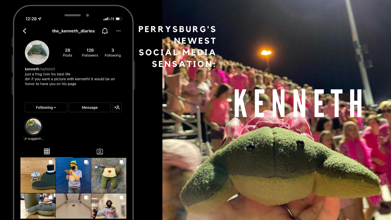Ana Claire Munger’s plush frog, Kenneth, has a growing fan base on Instagram